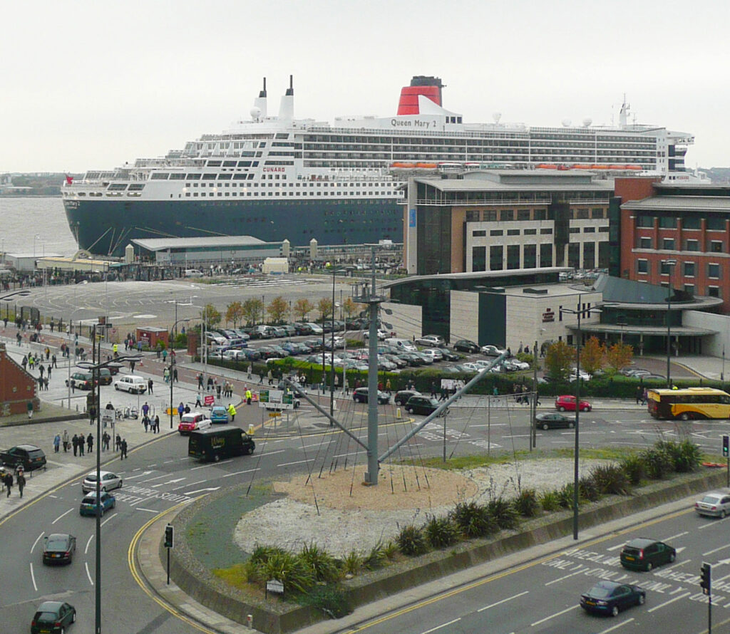 Image of Beatles Salvor ship mast on Liverpool Strand